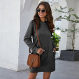 lovefery Wichita Cotton Pocketed Sweatshirt Dress - Portabella