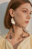 Butterfly Pendant Long Earrings