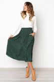 Elastic High Waist Side Pockets Skirt