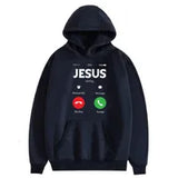 Womens Hoodies Sweatshirts Custom Name Hooded Sweater Funny Jesus Calling Accept Decline Interesting Design Printed Cotton Women Long Sleeves Streetwear 221124