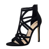 LoveFery Casual Suede Hollow Sexy Nightclub Summer Heels