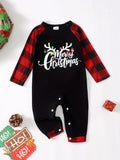 Matching Family Outfits, Merry Christmas Print Long Sleeve Family Top&Pants Set And Baby Romper Jumpsuit, Dad, Mom, Son, Daughter And Baby Matching Outfits