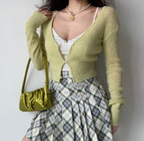 lovefery - Seoul Style Plaid Tennis Skirt // Mint