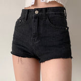 lovefery - Frayed High Waist Denim Shorts