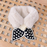 1pc Trendy Cute Children's Polka Dot Plush Scarf For Fall/Winter