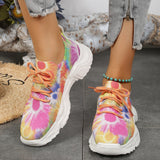 lovefery - Orange Casual Sportswear Patchwork Tie-dye Round Comfortable Out Door Sport Shoes