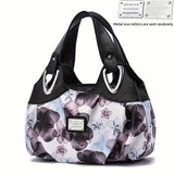 Elegant Large Floral Tote Bag - Versatile & Durable PU Leather with Secure Zipper, Includes Matching Clutch