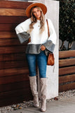 Plus Size Loose Stitched Pullover Sweater