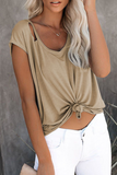 Solid Ripped O Neck T-Shirts