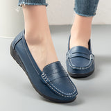 Womens Solid Color Slip-On Loafers - Ultra-Comfortable Flat Loafers with Soft Cushioning - Flexible Driving Shoes for Casual Style