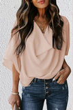 Solid Flounce V Neck T-Shirts