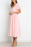 Solid Split Joint Square Collar Cake Skirt Dresses