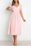 Solid Split Joint Square Collar Cake Skirt Dresses