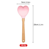 1pc Heart-Shaped Silicone Spatula with Bamboo Handle - Perfect for Baking, Stirring, and Pastry - Ideal Kitchen Gift