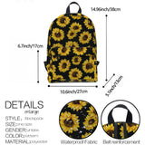 1pc Stylish Sunflower Print Backpack for Women - Fashion-Forward, Durable & Spacious, Perfect All-Match School & Travel Bag with Adjustable Straps