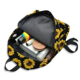 1pc Stylish Sunflower Print Backpack for Women - Fashion-Forward, Durable & Spacious, Perfect All-Match School & Travel Bag with Adjustable Straps