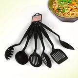 6pcs, Kitchen Utensils Set, Including Ladle, Spoon, Slotted Spoons, Spatula, Slotted Turner, Spaghetti Server, PC Plastic Kitchenware Set, Kitchen Gadgets, Kitchen Accessories, Home Kitchen Items