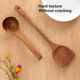 1pc Household Wooden Kitchen Utensils, Rice Spoons, Soup Spoons, Non Stick Pot Spatula, High Temperature Resistant Frying Spatula, Long Handle Spoon, Kitchen Cooking Accessories