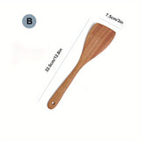 1pc Household Wooden Kitchen Utensils, Rice Spoons, Soup Spoons, Non Stick Pot Spatula, High Temperature Resistant Frying Spatula, Long Handle Spoon, Kitchen Cooking Accessories