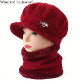 Chic & Cozy Women’s Knitted Hat and Scarf Set - Lightweight, Stretch, Perfect for Christmas & All Occasions