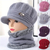 Chic & Cozy Women’s Knitted Hat and Scarf Set - Lightweight, Stretch, Perfect for Christmas & All Occasions