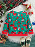 Christmas Style Suit Pattern Sweatshirt For Kids, Creative Long Sleeve Top, Boy's Novelty Clothes For Spring Fall Winter, As Gift