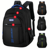 Durable Waterproof Nylon Backpack – Large Capacity, Versatile Use for Students & Travel, Easy-Care Sports Style