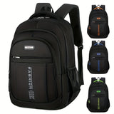 Durable Waterproof Nylon Backpack – Large Capacity, Versatile Use for Students & Travel, Easy-Care Sports Style