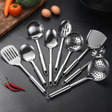 9-Piece Premium Stainless Steel Serving Utensil Set - Durable, Non-Stick, Dishwasher Safe, Ergonomic Handles, Kitchen Essentials for Home Chefs & Culinary Enthusiasts - Perfect for Cooking, Baking, Grilling, and Serving