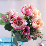 2pcs 30CM/11.8IN Artificial Peony Silk Flower Wedding Bouquet Daisy Flowers For Wedding Home Office Decor