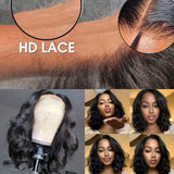 Glueless Natural Black 250 Density HD Bob Wig Human Hair 13x4 Body Wave Lace Front Wigs Human Hair Pre Plucked Glueless Wigs Human Hair 12 Inch Short Bob Wigs for Black Women Human Hair Wig