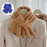 Cozy Knit Cross-Tie Scarf For Women - Soft, Warm & Stylish With Button Detail - Perfect For Fall/Winter Fashion