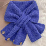 Cozy Knit Cross-Tie Scarf For Women - Soft, Warm & Stylish With Button Detail - Perfect For Fall/Winter Fashion