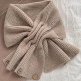 Cozy Knit Cross-Tie Scarf For Women - Soft, Warm & Stylish With Button Detail - Perfect For Fall/Winter Fashion