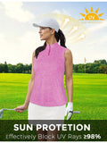 Stylish Sleeveless V Neck Polo Shirt for Women - Breathable, Moisture-Wicking, Quick-Drying, Athletic Fit, Zip Collar, Ideal for Golf, Tennis, Workout, Summer Outfit, and Casual Wear - Perfect for Active Ladies