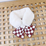 1pc Trendy Cute Children's Polka Dot Plush Scarf For Fall/Winter