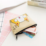 Cute Cat Print Coin Purse, Cartoon Zipper Wallet, Women's Clutch Storage Bag