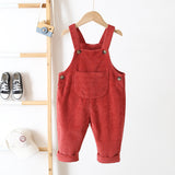 LOVEFERY Cross-Border  Spring and Autumn Children's Clothing Korean Style Children's Suspender Pants 0-3 Years Old Baby Corduroy Suspender Pants All-Matching Crawler