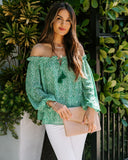 Walsh Floral Off The Shoulder Tassel Top