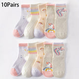 5 Pairs of Girls Fashion Crew Socks - Soft, Cozy, Breathable, and Ultra-Comfy for Summer Daily Wearing - Cute Pattern Designs, Perfect for Casual Occasions and Outdoor Activities