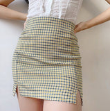 lovefery - Olive Check Mini Skirt