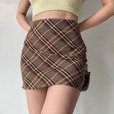 lovefery - Coffee Break Plaid Skirt