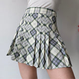 lovefery - Seoul Style Plaid Tennis Skirt // Mint