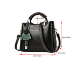 LoveFery - Women's Elegant Satchel Tote Bag Doll Pattern Shoulder Bag Stylish Handbag Crossbody Bag with Removable Straps