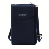 Mini Crossbody Wallet, Zipper Around Clutch Purse, PU Leather Mobile Phone Bag (7.48*3.74*1.65) Inch