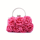 Floral Elegance Clutch - Metal Kiss Lock Handle - Roomy Interior - Perfect for Special Occasions