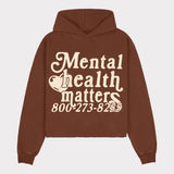 American retro street mental health issues hoodie  new men and womens long sleep casual loose Y2K clothing sweater 240218