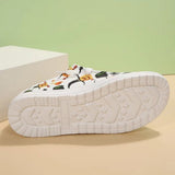 lovefery - White Casual Patchwork Printing Round Comfortable Out Door Shoes