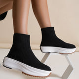 lovefery - Black Casual Patchwork Solid Color Round Comfortable Out Door Shoes