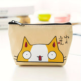 Cute Cat Print Coin Purse, Cartoon Zipper Wallet, Women's Clutch Storage Bag